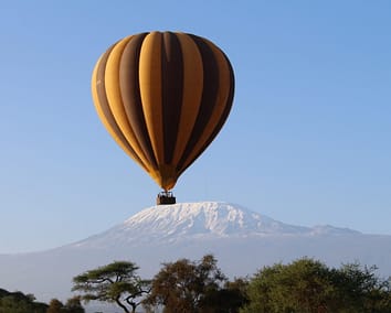 Balloon Safari At The Foot Of Mt Kilimanjaro.